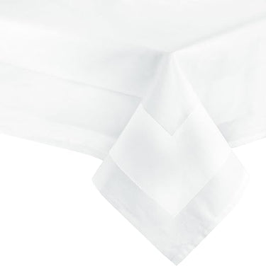 ZOLLNER Mantel Blanco Cuadrado de algodón, 210x210 cm, con Orla Satinada